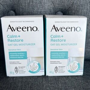 NWT lot of two Aveeno Calm + Restore oat gel moisturizer for sensitive skin